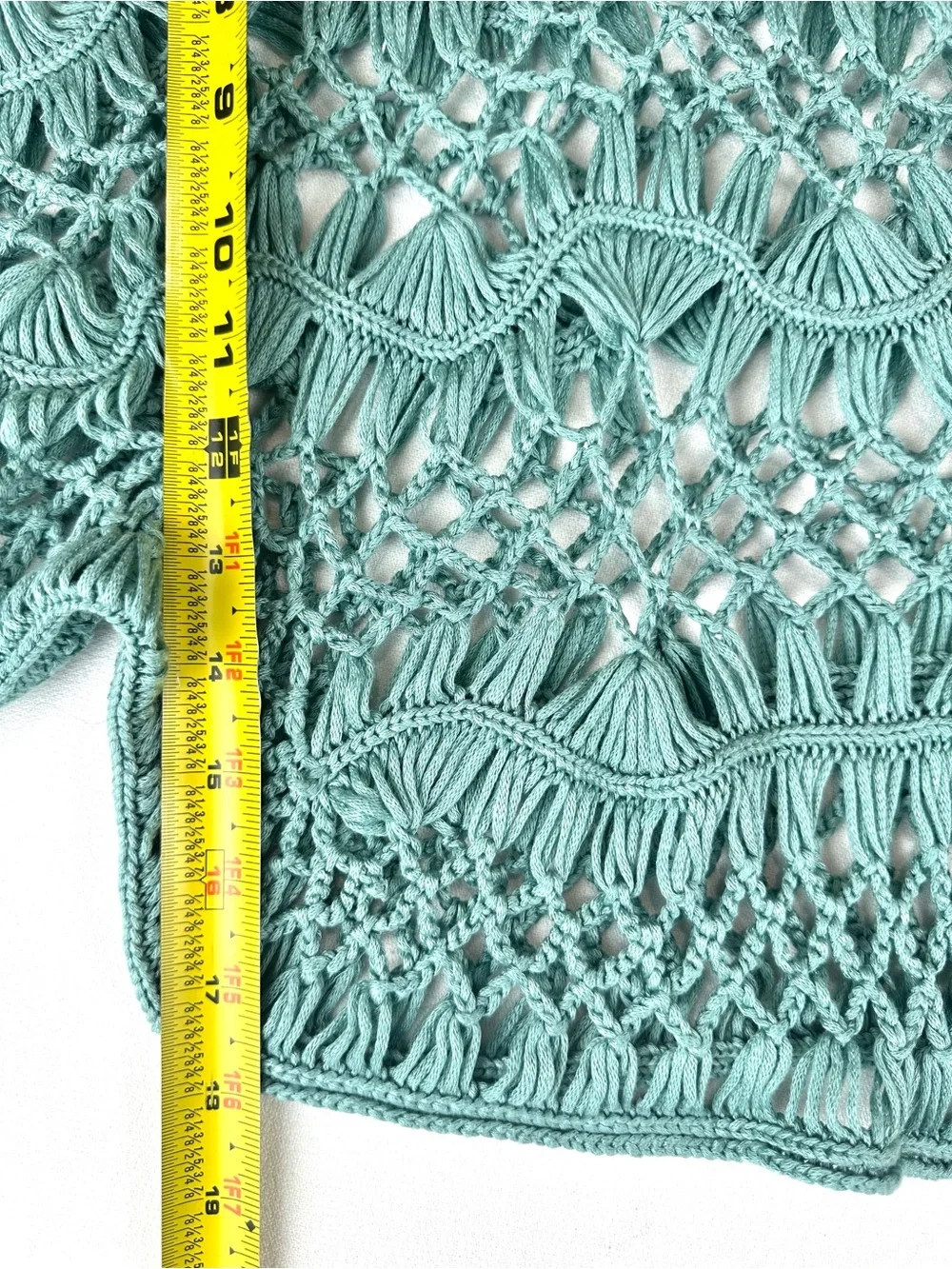 Collective Concepts Crochet Open Weave Sweater Top Boho Featival - Picture 6 of 7